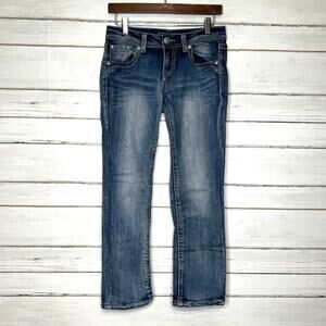 Grace in LA Jeans Straight Cropped Embellished Size 27